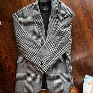 Madewell Black and white plaid blazer #preppy size large